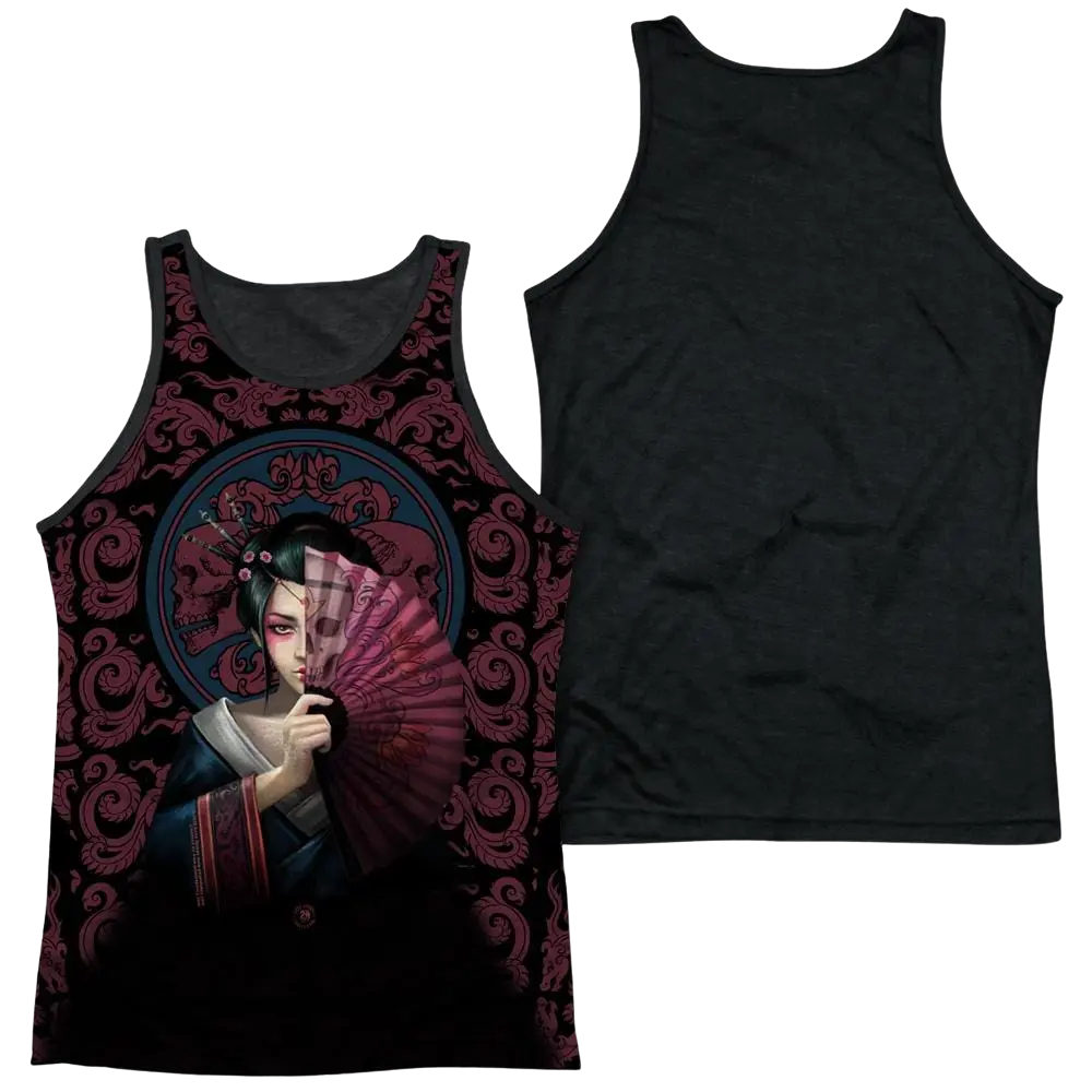 Anne Stokes Geisha Skull Men's Black Back Tank Anne Stokes