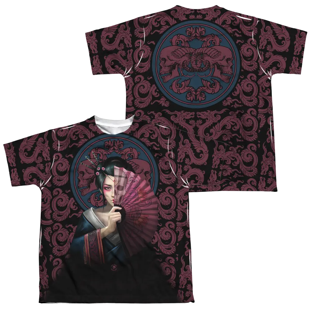 Anne Stokes Geisha Skull - Youth All-Over Print T-Shirt (Ages 8-12) Anne Stokes