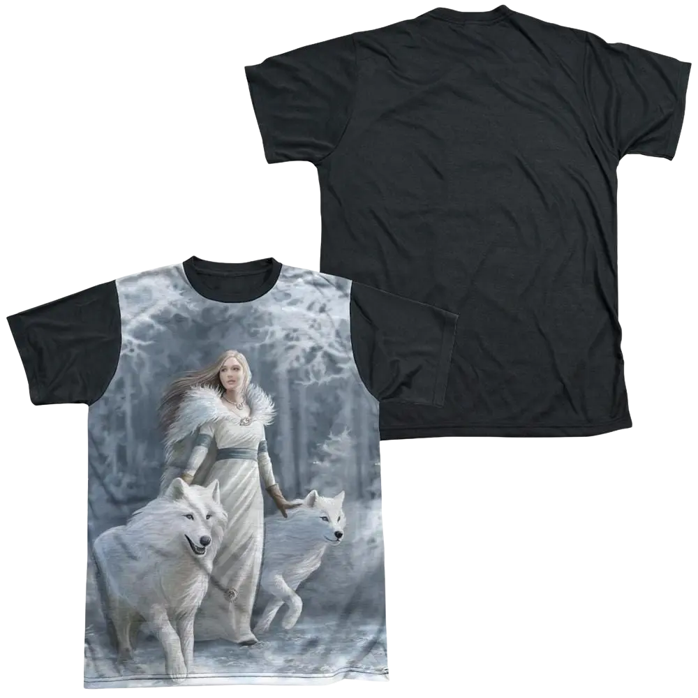 Anne Stokes Winter Guardians - Men's Black Back T-Shirt Anne Stokes