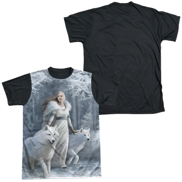 Anne Stokes Winter Guardians - Men's Black Back T-Shirt Anne Stokes