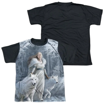 Anne Stokes Winter Guardians youth black back t-shirt for ages 8 to 12