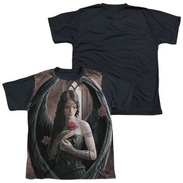 Anne Stokes Angel Rose - Youth Black Back T-Shirt (Ages 8-12) Anne Stokes