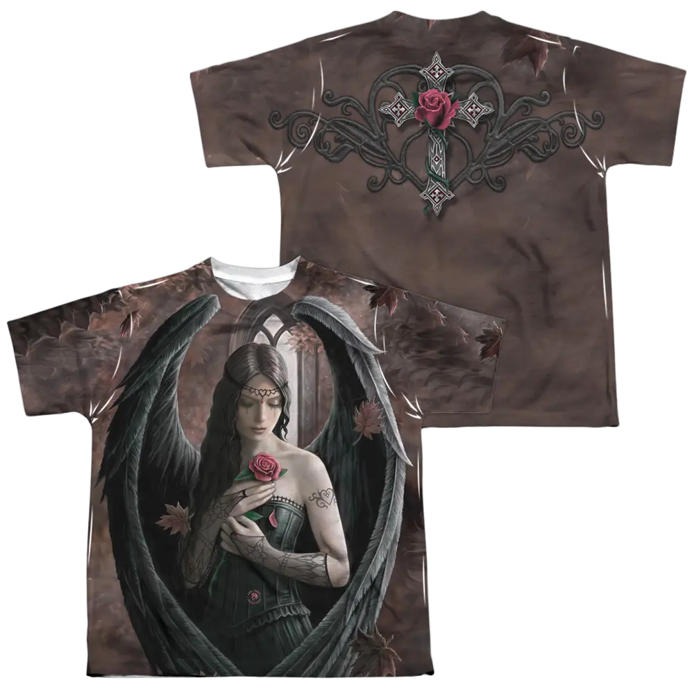 Anne Stokes Angel Rose - Youth All-Over Print T-Shirt (Ages 8-12) Anne Stokes
