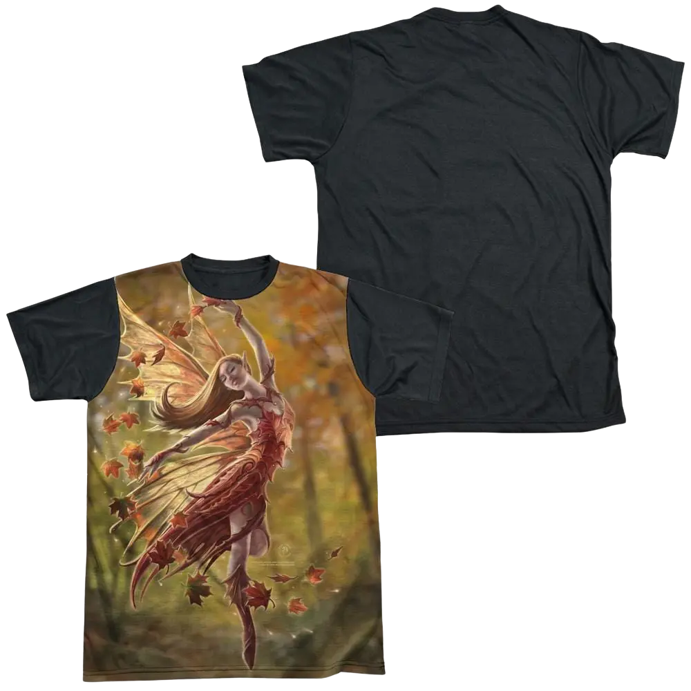 Anne Stokes Autumn Fairy - Men's Black Back T-Shirt Anne Stokes