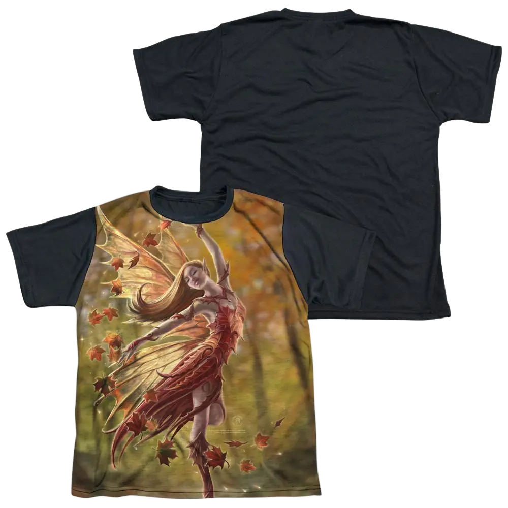 Anne Stokes Autumn Fairy - Youth Black Back T-Shirt (Ages 8-12) Anne Stokes
