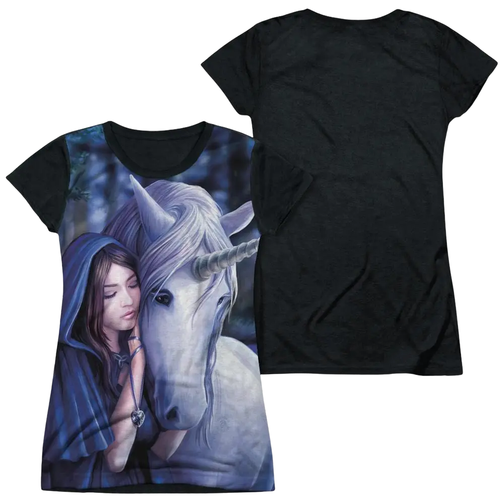 Anne Stokes Solace - Juniors Black Back T-Shirt Anne Stokes