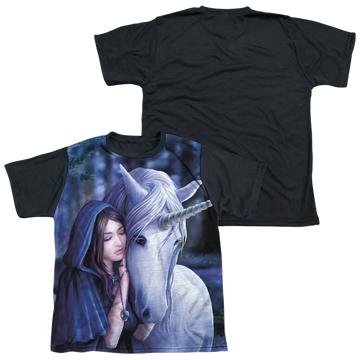 Anne Stokes Solace - Youth Black Back T-Shirt (Ages 8-12) Anne Stokes