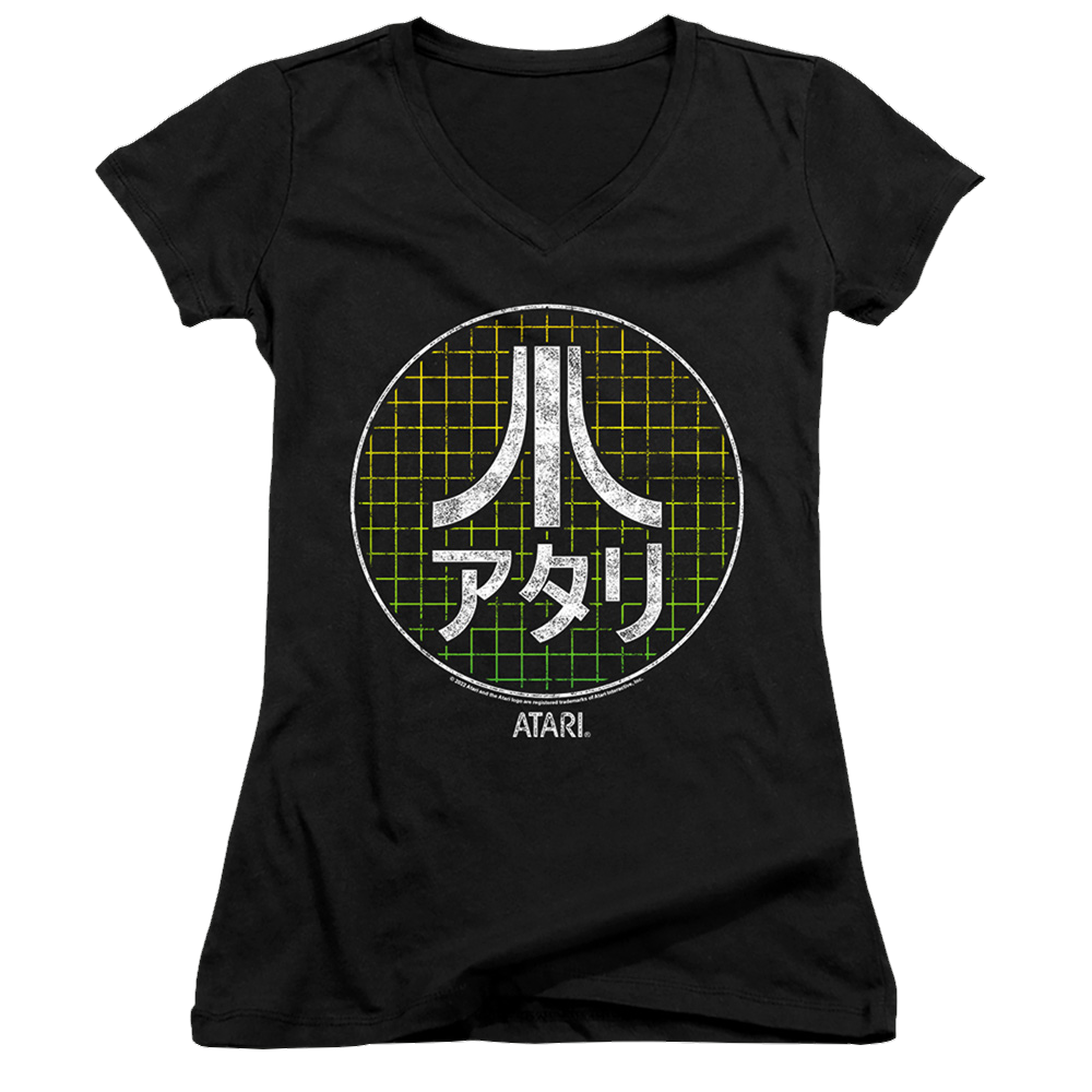 Atari Japanese Grid - Juniors V-Neck T-Shirt Juniors V-Neck T-Shirt Atari