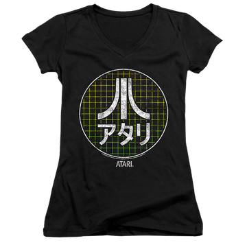 Atari Japanese Grid - Juniors V-Neck T-Shirt Juniors V-Neck T-Shirt Atari