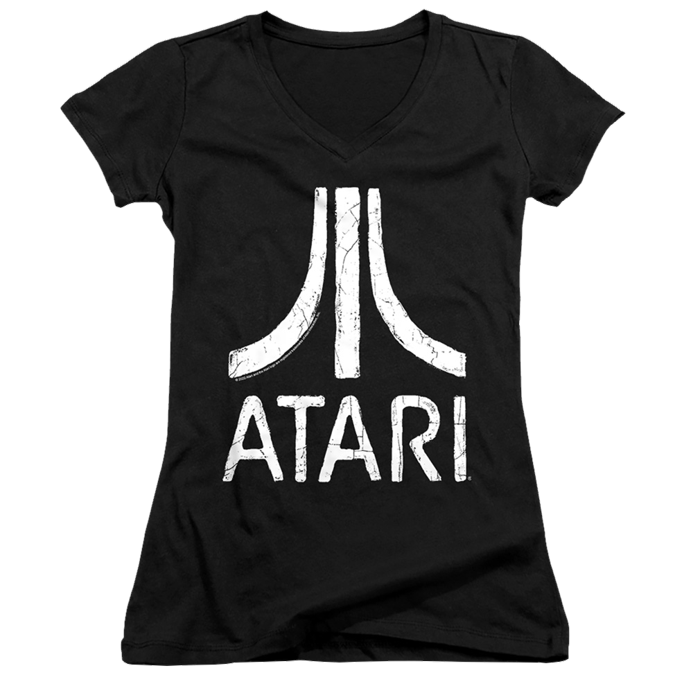 Atari Rough Logo - Juniors V-Neck T-Shirt Juniors V-Neck T-Shirt Atari