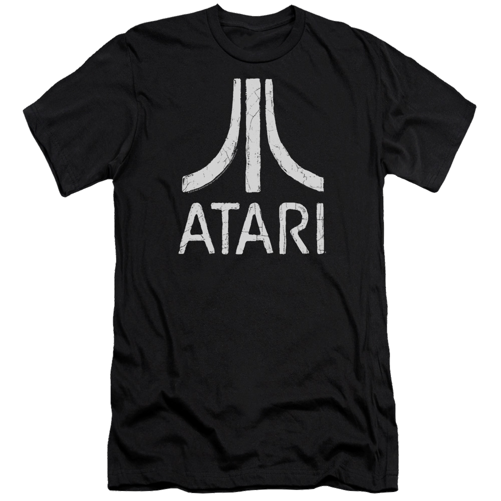 Atari Rough Logo Premium Adult Slim Fit Short Sleeve T-Shirt Men's Premium Slim Fit T-Shirt Atari