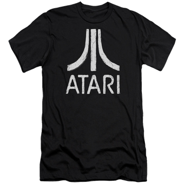 Atari Rough Logo Premium Adult Slim Fit Short Sleeve T-Shirt Men's Premium Slim Fit T-Shirt Atari