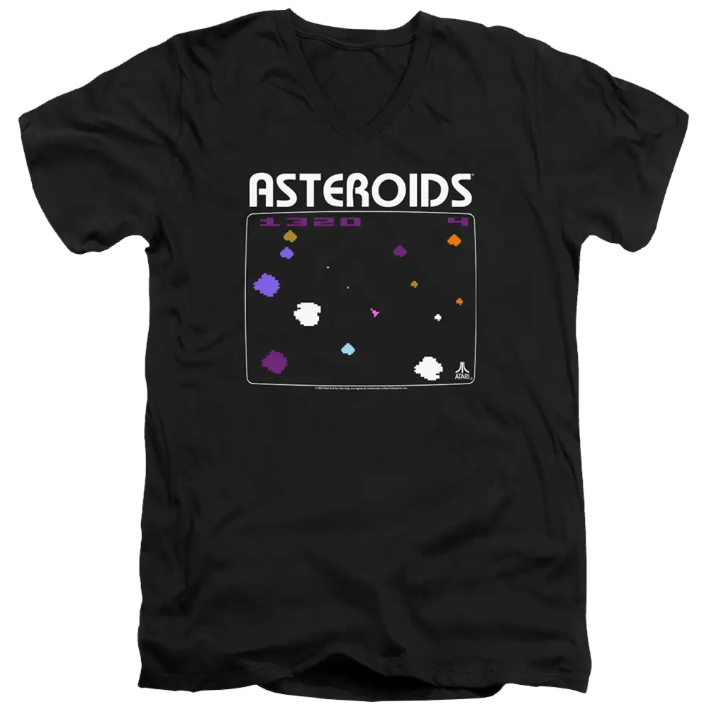 Atari Asteroids Screen - Men's V-Neck T-Shirt Atari