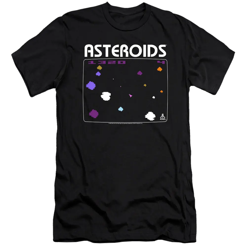 Atari Asteroids Screen - Men's Premium Slim Fit T-Shirt Atari