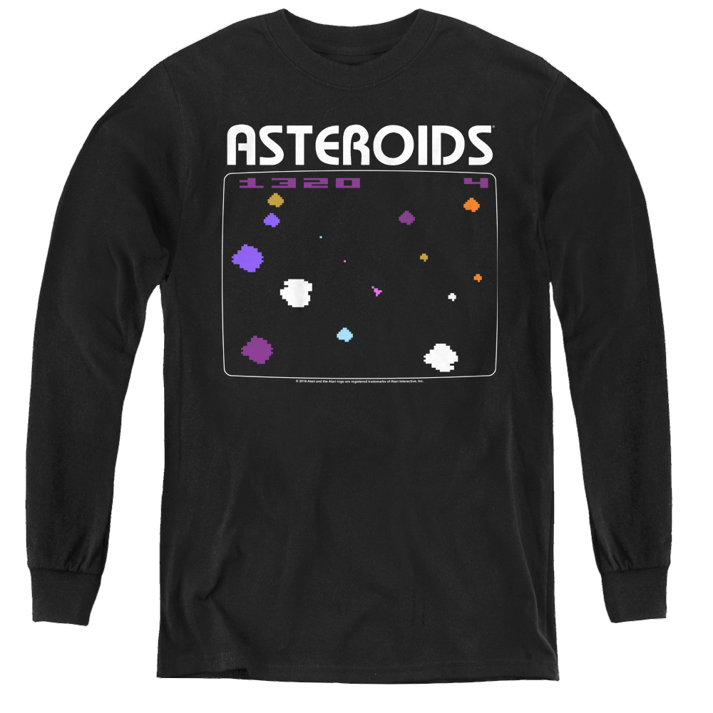Atari Asteroids Screen - Youth Long Sleeve T-Shirt Youth Long Sleeve T-Shirt Atari