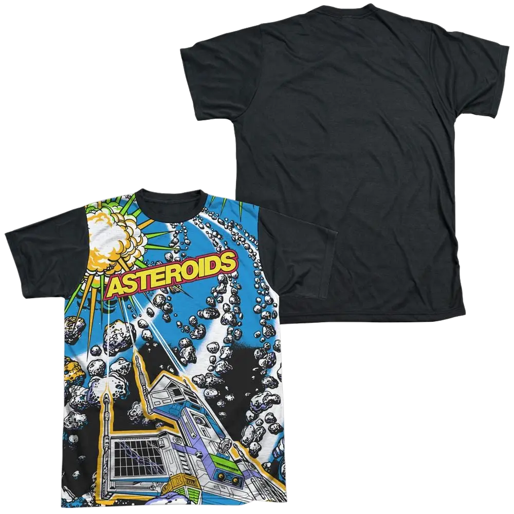 Atari Asteroids All Over - Men's Black Back T-Shirt Atari