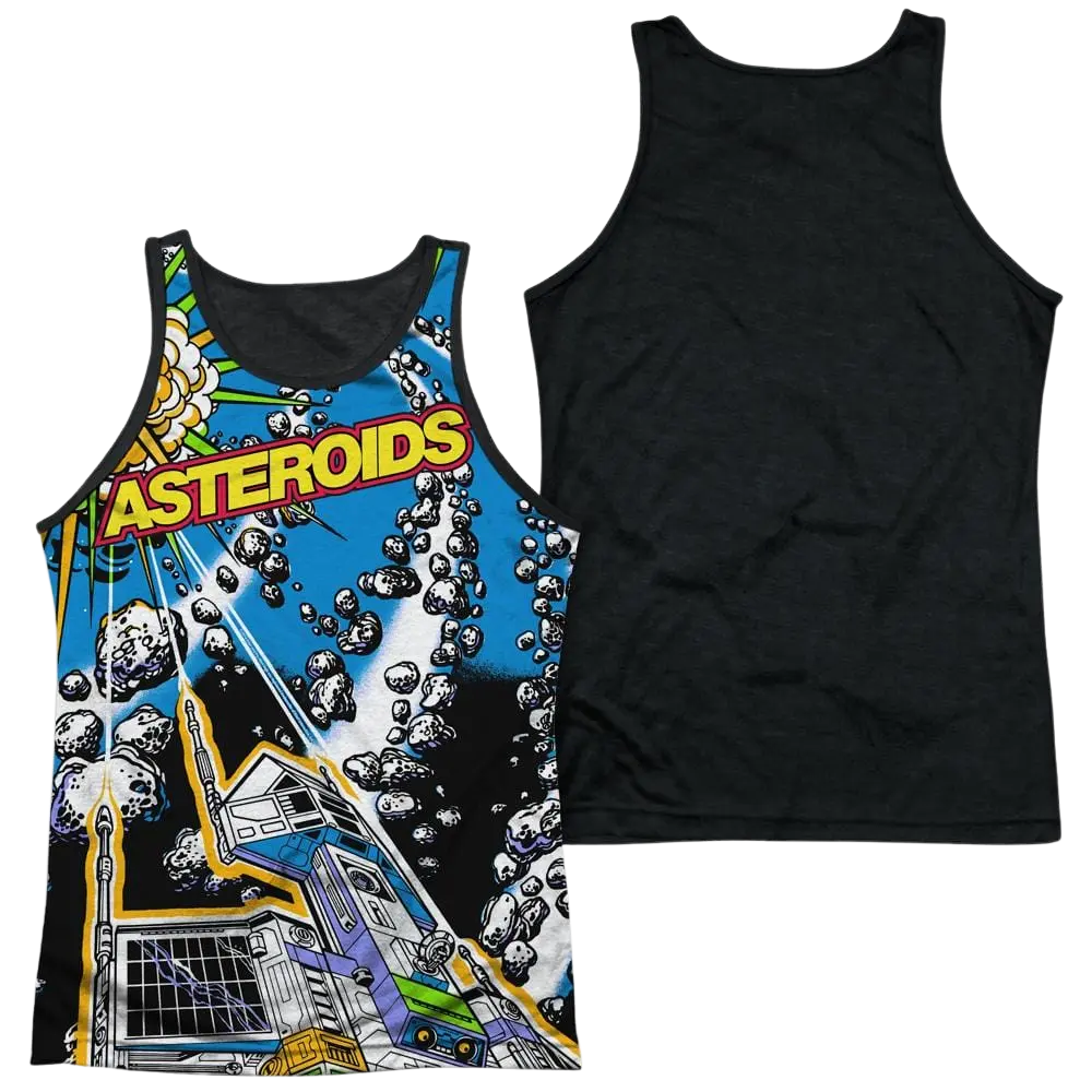 Atari Asteroids All Over Men's Black Back Tank Atari