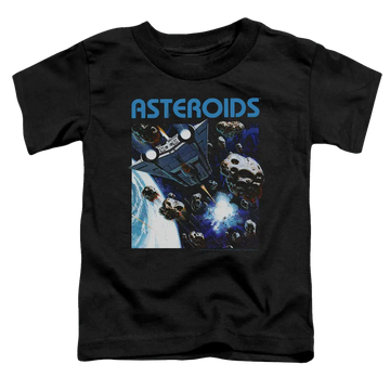 Black toddler t-shirt with Atari 2600 Asteroids graphic