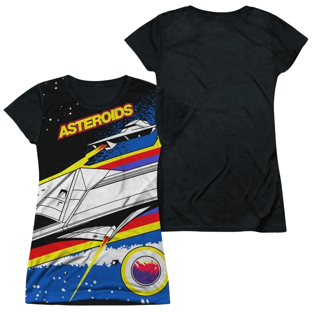 Atari Asteroids Arcade - Juniors Black Back T-Shirt Atari