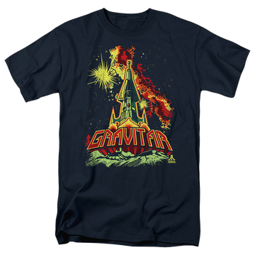 Navy men's regular fit t-shirt with Atari Blast Off graphic