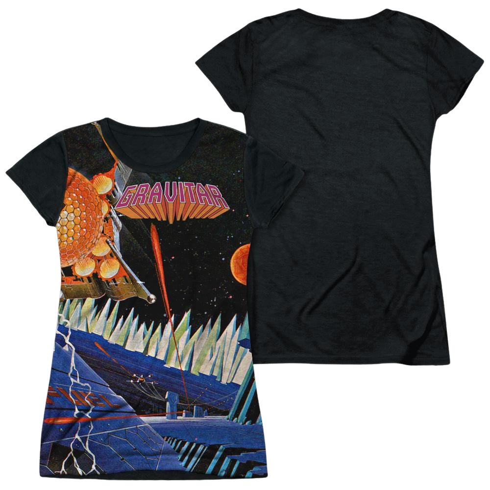 Atari Gravitar - Juniors Black Back T-Shirt Juniors Black Back T-Shirt Atari