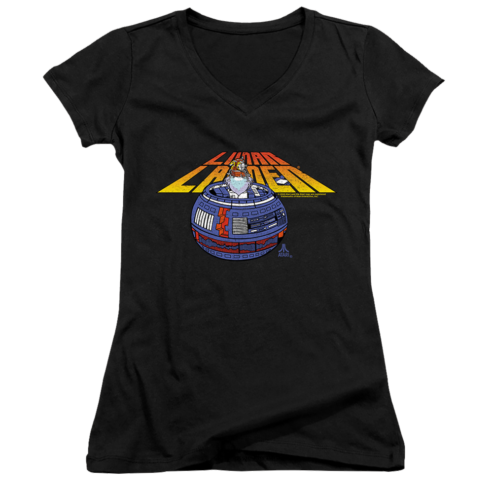 Atari Lunar Globe - Juniors V-Neck T-Shirt Juniors V-Neck T-Shirt Atari