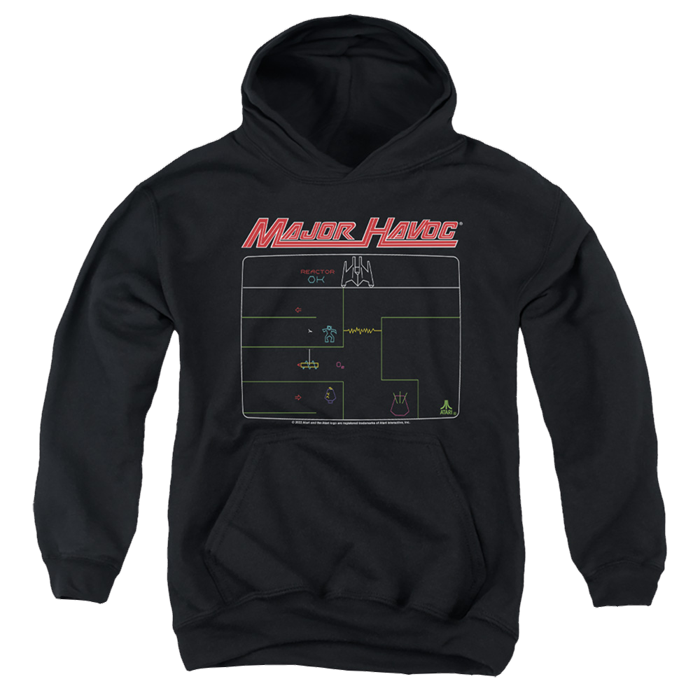 Atari Major Havok Screen Youth Pull-Over Hoodie Youth Hoodie (Ages 8-12) Atari