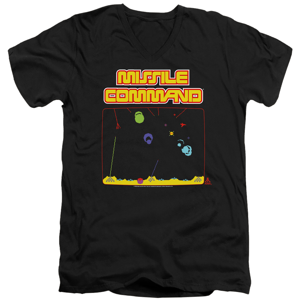 Atari Missle Screen - Men's V-Neck T-Shirt Men's V-Neck T-Shirt Atari