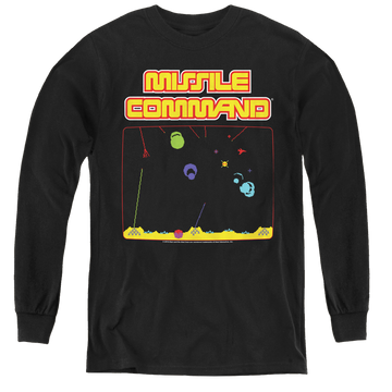 Atari Missle Screen - Youth Long Sleeve T-Shirt Youth Long Sleeve T-Shirt Atari