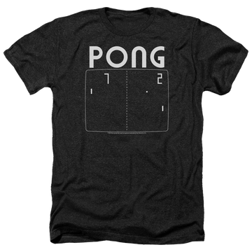 Charcoal men's heather t-shirt with Atari Pong Screen graphic