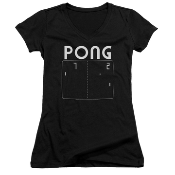 Atari Pong Screen - Juniors V-Neck T-Shirt Juniors V-Neck T-Shirt Atari