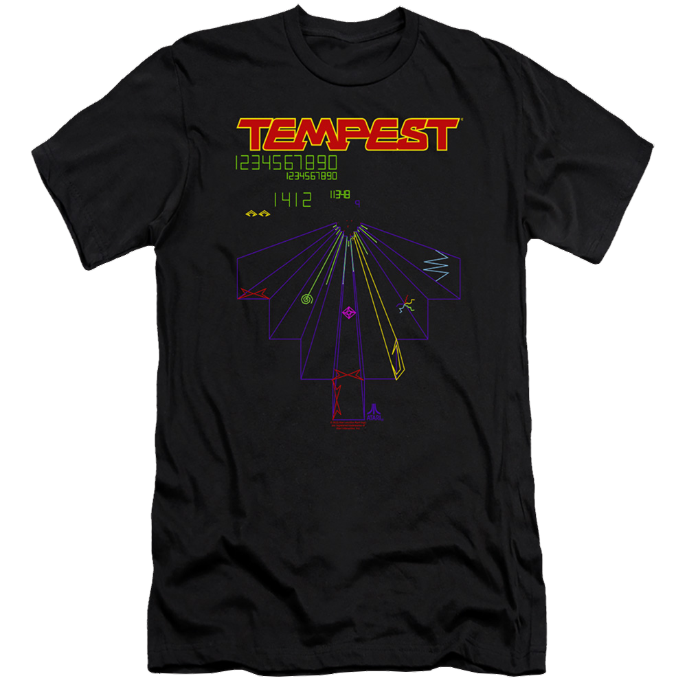 Atari Tempest Screen - Men's Premium Slim Fit T-Shirt Men's Premium Slim Fit T-Shirt Atari