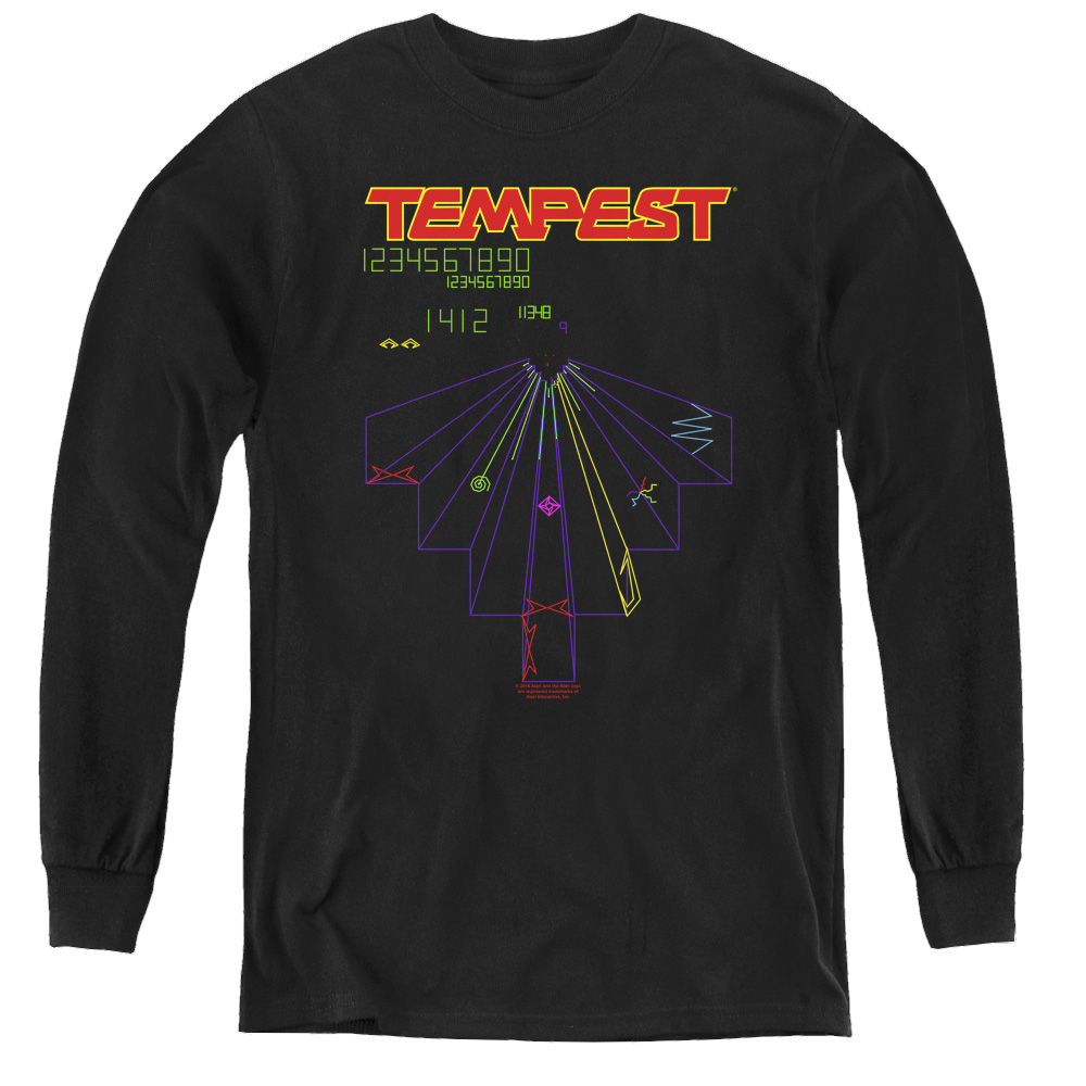 Atari Tempest Screen - Youth Long Sleeve T-Shirt Youth Long Sleeve T-Shirt Atari