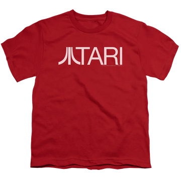 Red youth t-shirt for ages 8 to 12 with Atari graphic