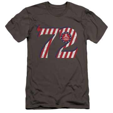Charcoal men's premium slim fit t-shirt with Atari 72 graphic