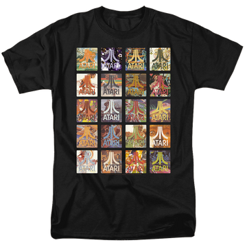 Black men's regular fit t-shirt with Atari 20 Games graphic
