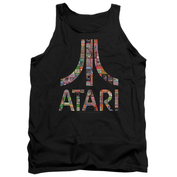 Black men's tank with Atari Box Art graphic