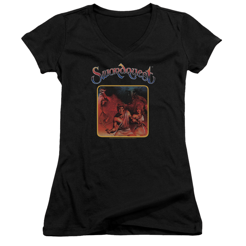 Atari Swordquest - Juniors V-Neck T-Shirt Juniors V-Neck T-Shirt Atari