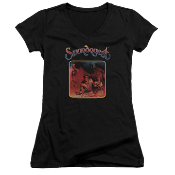 Atari Swordquest - Juniors V-Neck T-Shirt Juniors V-Neck T-Shirt Atari