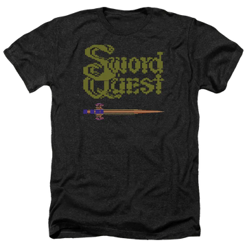 Charcoal men's heather t-shirt with Atari 8 Bit Sword graphic