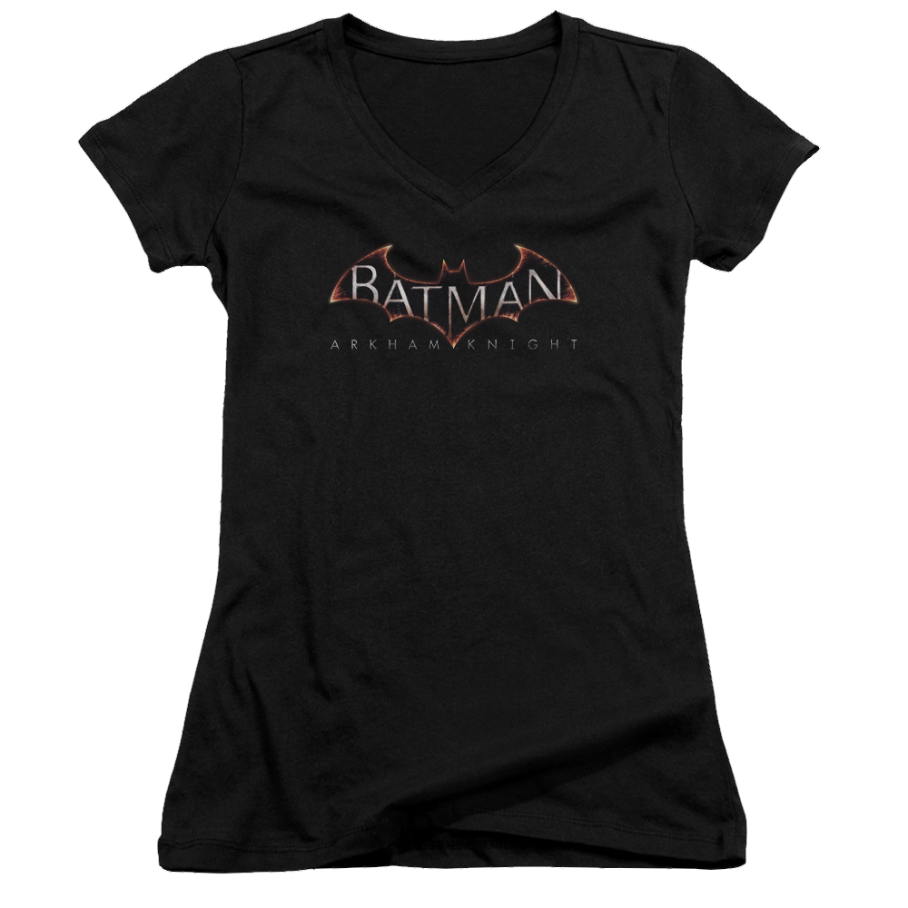 Batman - Arkham Logo - Juniors V-Neck T-Shirt Juniors V-Neck T-Shirt Batman