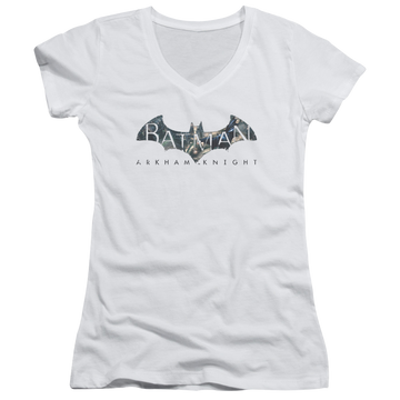 Batman - Arkham Descending Logo - Juniors V-Neck T-Shirt Juniors V-Neck T-Shirt Batman