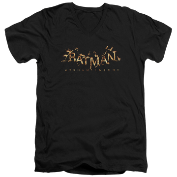Batman - Arkham Ak Flame Logo - Men's V-Neck T-Shirt Men's V-Neck T-Shirt Batman