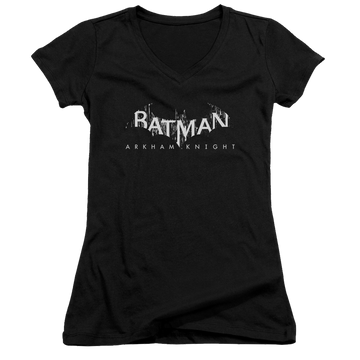 Batman - Arkham Ak Splinter Logo - Juniors V-Neck T-Shirt Juniors V-Neck T-Shirt Batman