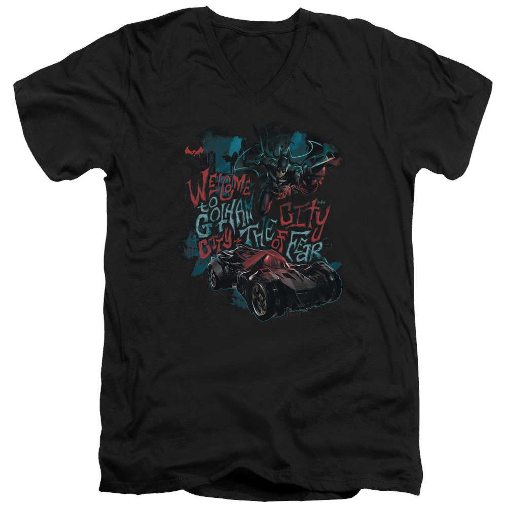 Batman - Arkham City Of Fear - Men's V-Neck T-Shirt Men's V-Neck T-Shirt Batman