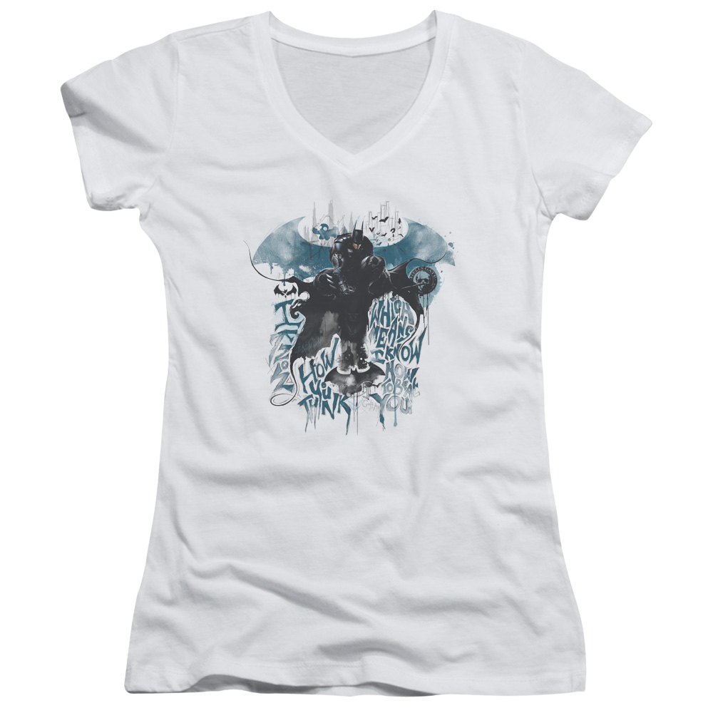Batman - Arkham I Know - Juniors V-Neck T-Shirt Juniors V-Neck T-Shirt Batman
