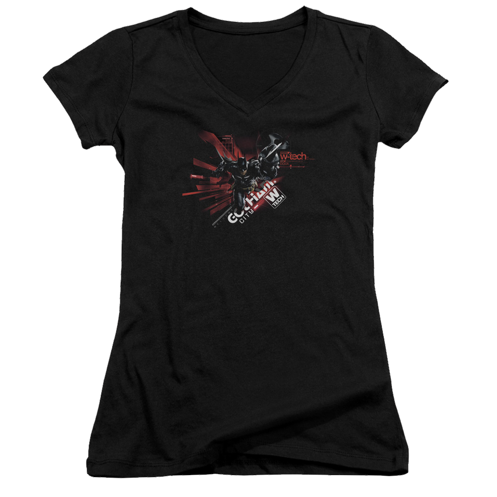 Batman - Arkham Ak Tech - Juniors V-Neck T-Shirt Juniors V-Neck T-Shirt Batman