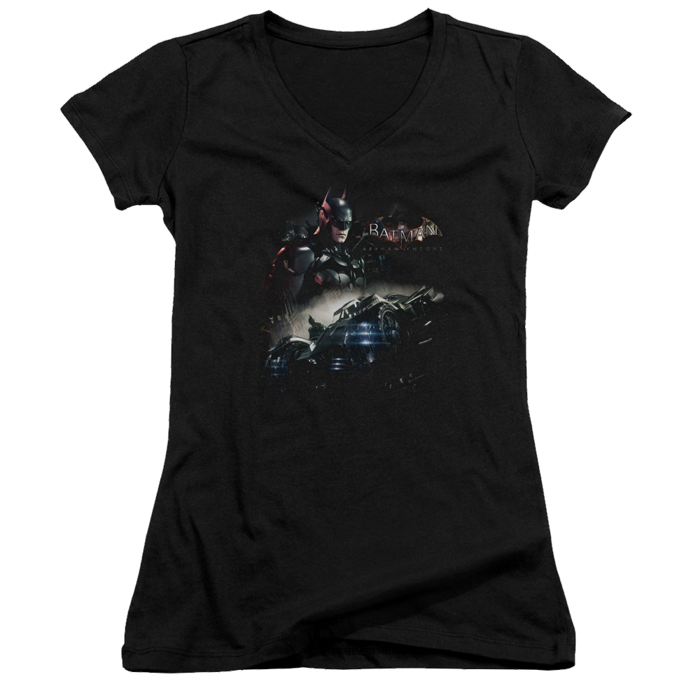 Batman - Arkham Knight Rider - Juniors V-Neck T-Shirt Juniors V-Neck T-Shirt Batman