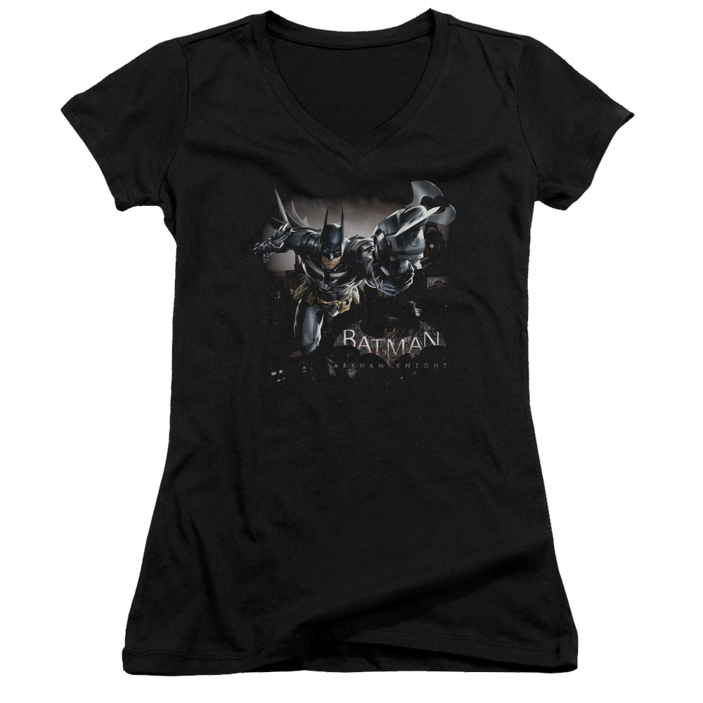 Batman - Arkham Grapple - Juniors V-Neck T-Shirt Juniors V-Neck T-Shirt Batman