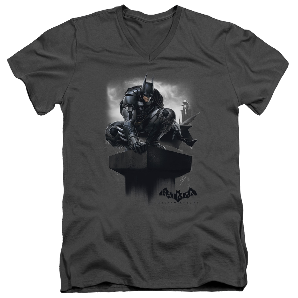 Batman - Arkham Perched - Men's V-Neck T-Shirt Men's V-Neck T-Shirt Batman